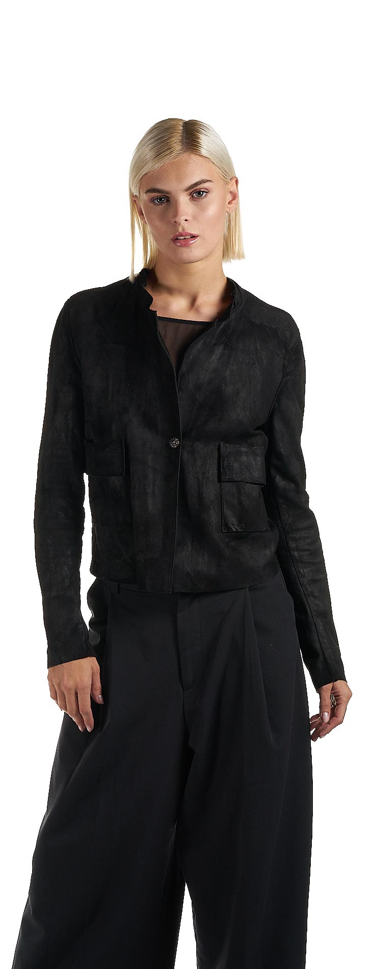 DANIELE BASTA LEATHER AND SILVER JACKET 